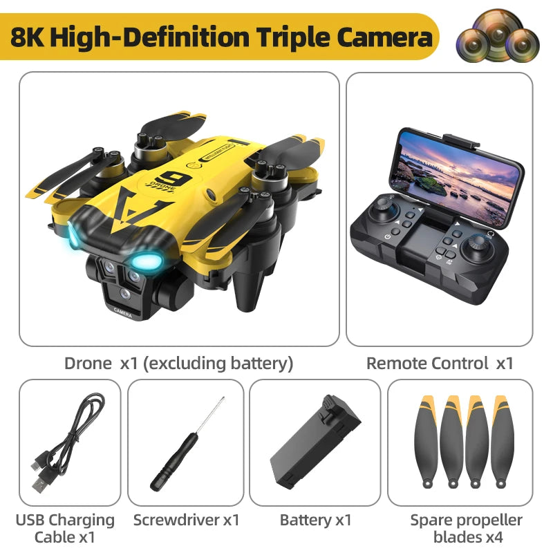 B9 Pro RC Drone with Dual HD Cameras – 4K/1080P FPV, Optical Flow Positioning, Altitude Hold & Foldable Design