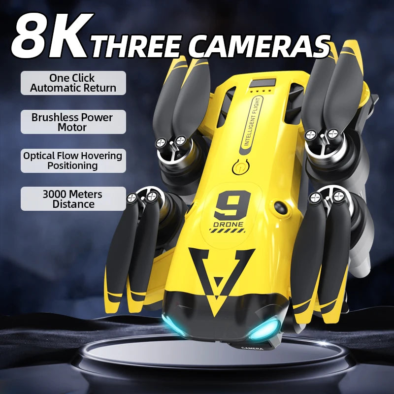 B9 Pro RC Drone with Dual HD Cameras – 4K/1080P FPV, Optical Flow Positioning, Altitude Hold & Foldable Design