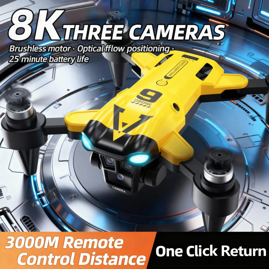B9 Pro RC Drone with Dual HD Cameras – 4K/1080P FPV, Optical Flow Positioning, Altitude Hold & Foldable Design